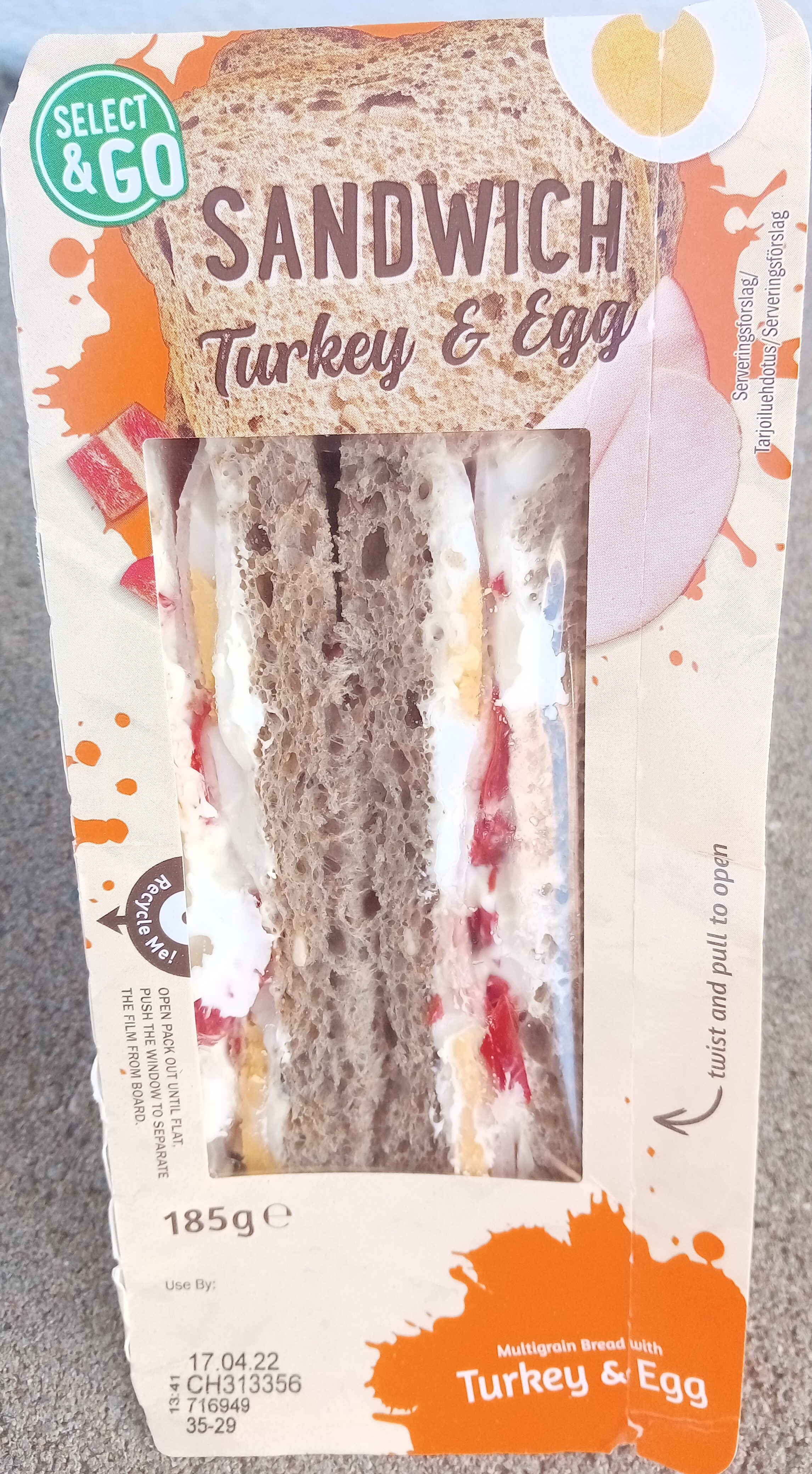 Select & Go Sandwich Turkey & Egg - Tuote - sv