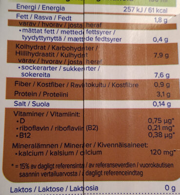 Soy chocolate flavor - Ravintosisältö - fi