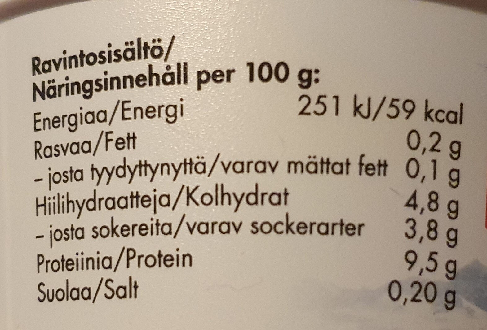 Sitruuna-juustokakku Skyr - Ravintosisältö - fi
