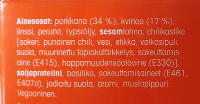 Porkkana-Kvinoapihvi - Ainesosat - fi