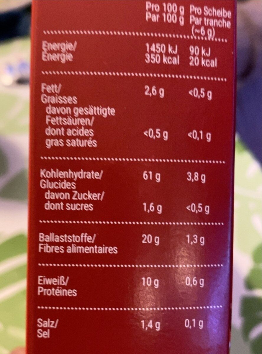 Original Knäckebrot - Ravintosisältö - en