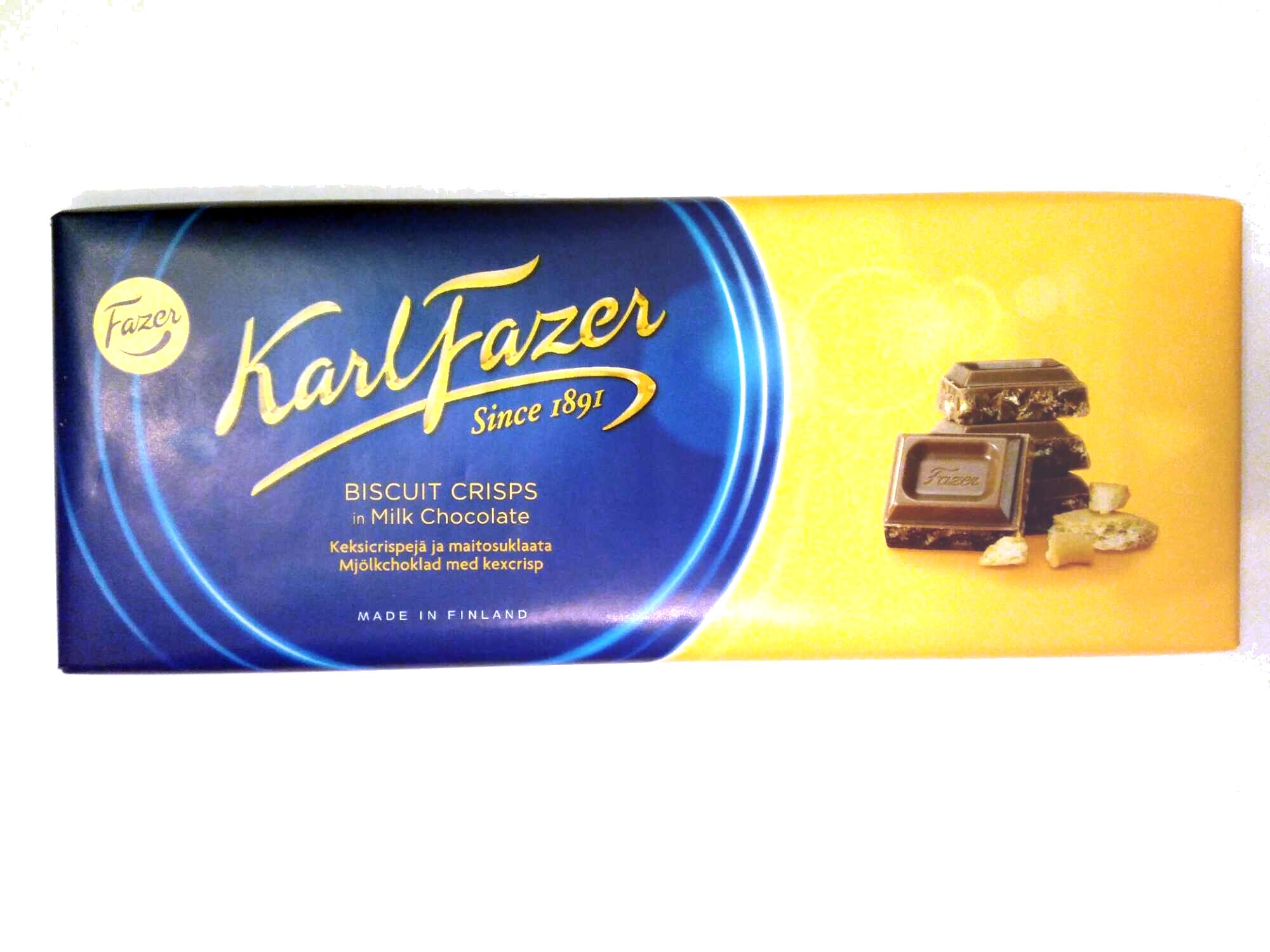 Karl Fazer keksicrispejä ja maitosuklaata - Tuote - fi